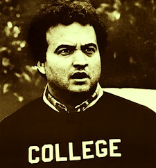 Shortly after the freshmen mixer, John Belushi's Animal House character famously said Saying seven years of college down the drain," after being thrown out ofthe fictional Faber College. 