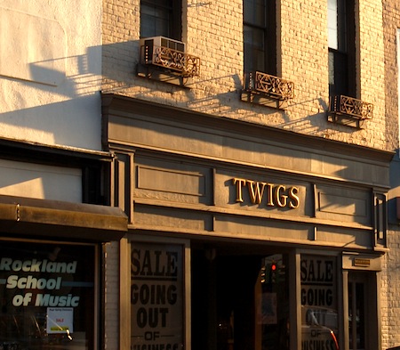 Twigs form Main Street business in Nyack, NY. Photo Credit: Dave Zornow June 2010