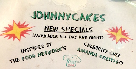 Johnny Cakes Specials inspired by American Diner Revival