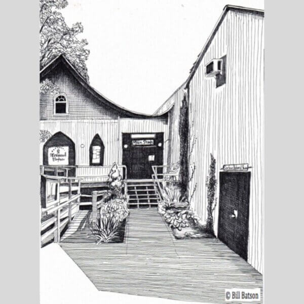 Bill Batson Drawing of Elmwood Playhouse